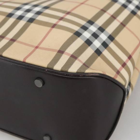 BURBERRY Nova Check Hand Bag PVC Beige Auth 103797 - Picture 9 of 16